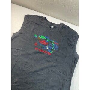 St Maarten Caribbean Map Sleeveless Tank Top XXL Vintage Travel Shirt